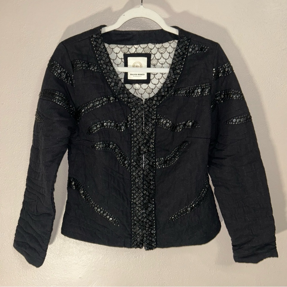 Black Beaded embellished Women's Jacket - Picture 1 of 5